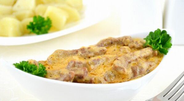 Rindfleisch mit Pilzen in Sahnesauce, ein herzhaftes Gericht während der Konsolidierungsphase der Dukan-Diät